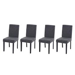 Décoshop26 - Lot de 4 chaises de salle à manger en tissu gris foncé pieds foncés CDS04563 - gris 3001099169606_0