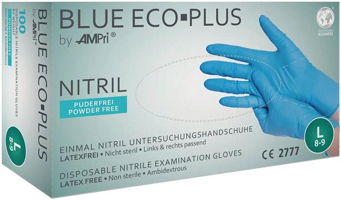 Gant jetable Blue Eco Plus taille XL bleu nitrile EN 374 type B, EN 455 catégorie EPI I - boîte de 100 pièces - AMPRI_0