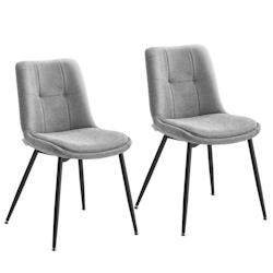 Helloshop26 - Lot de 2 chaises salle à manger chaise de cuisine rembourrée chenille jusqu'à 120 kg double coussin pieds en métal 12_0006212 - 3000_0