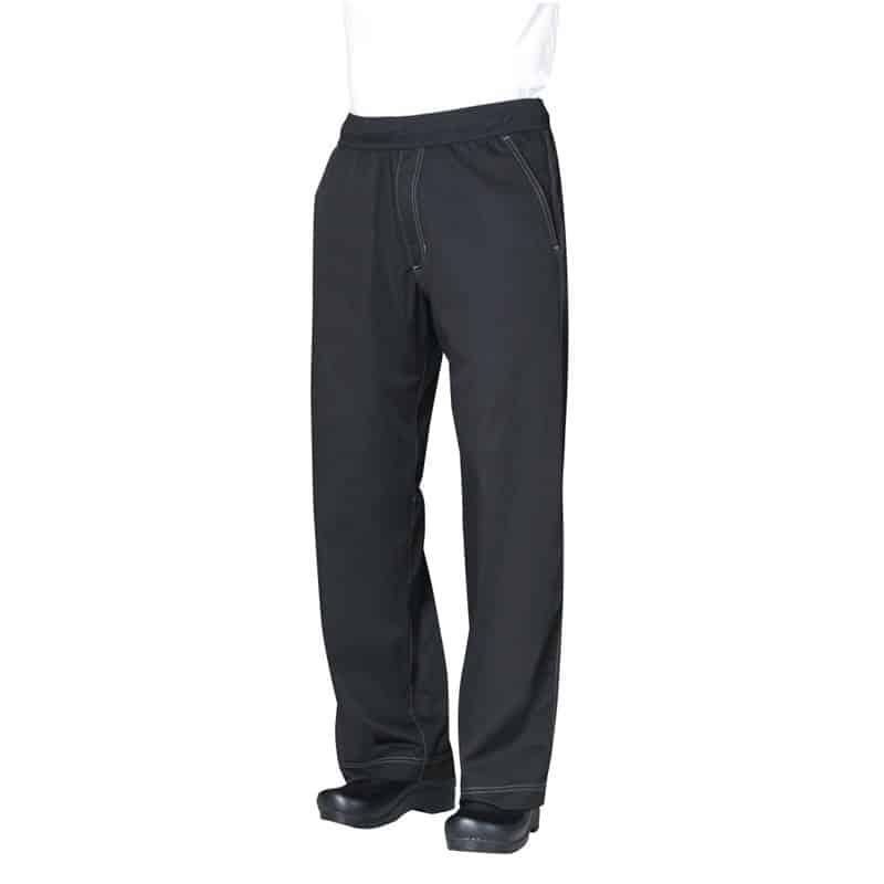 Pantalon de cuisine mixte baggy noir (Taille: L (38