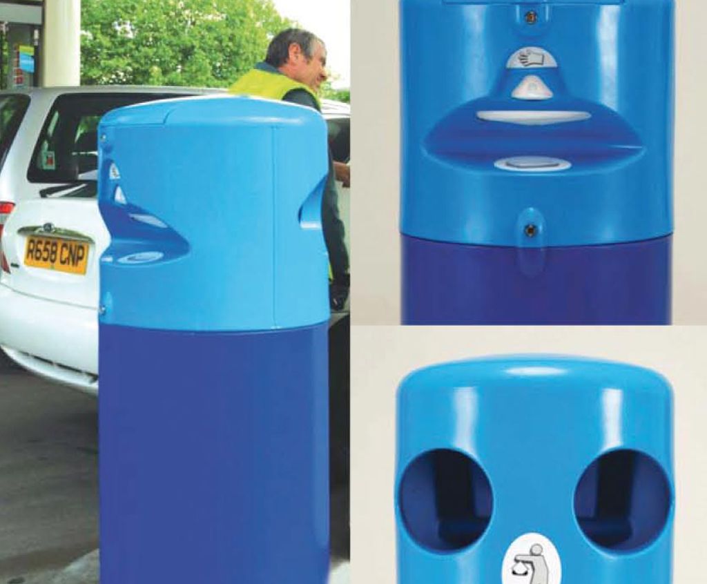 Poubelle polyéthylène durable avec distributeur de sacs et gants_1