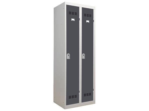 Vestiaire monobloc en métal avec séparation interne pour industrie salissante - 2 colonnes 2 cases - Vinco - H180xL60xP50 - Fabriqué en France_0
