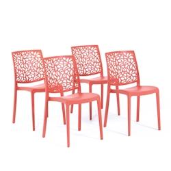 RATTATAN Set 4 Chaises en polypropylène avec fibre de verre empilables pour extérieur et jardin, bar et restaurant, cuisine design moderne - ANNA -_0