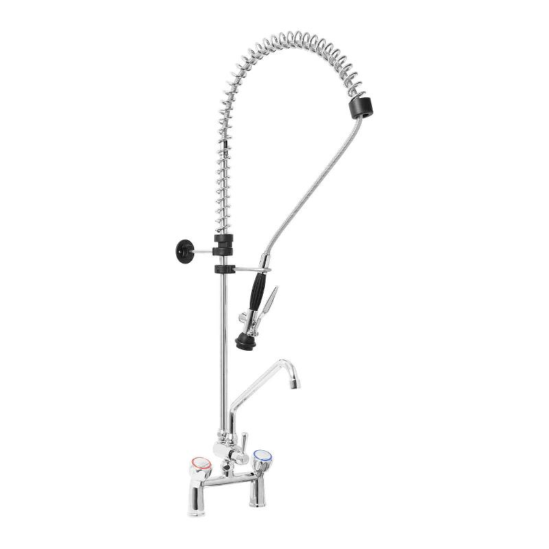 ROBINET DOUCHETTE 2 TROUS FLEXIBLE DE 1000 MM BEC DE 250 MM MANETTES RONDES 14_0005074_0