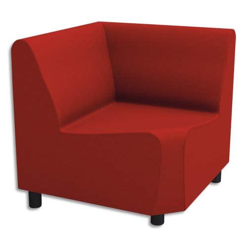 Chauffeuse modulaire d'angle 90° Izar - rouge pur Trevira en tissu polyester - structure métallique_0
