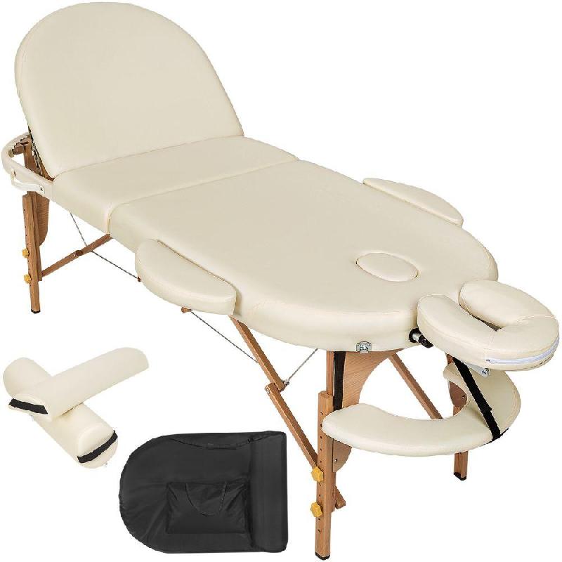 TABLE DE MASSAGE 3 ZONES PLIANTE 10 CM D’ÉPAISSEUR BEIGE 2008129_0