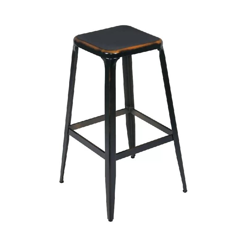 Tabouret haut en métal HOT - finition époxy - Stamp - empilable, intérieur, hauteur 75 cm_0