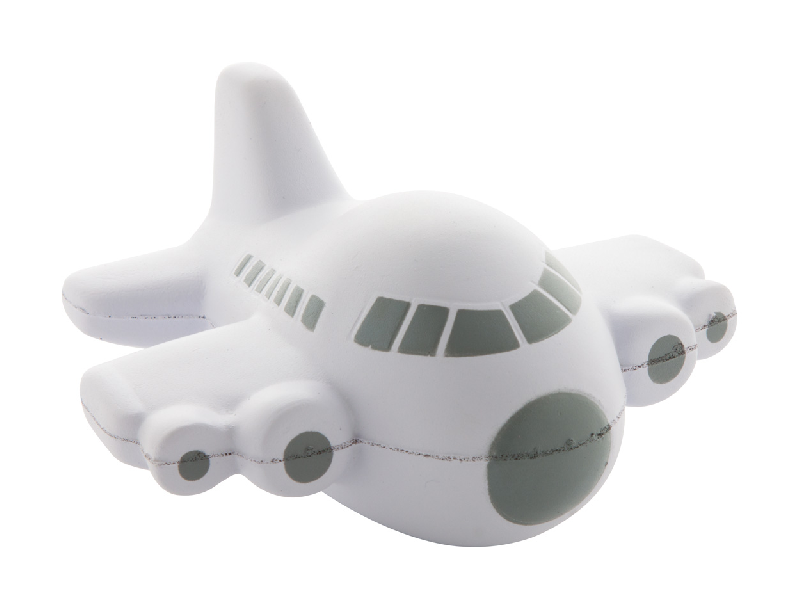 Balle antistress en forme d'avion - couleur blanche - 22 gr_0