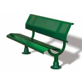 Banc public Oslo - piétements acier Ø 76 mm - assise et dossier en tôle perforée 2.5 mm - longueur 1500 ou 1800 mm_0