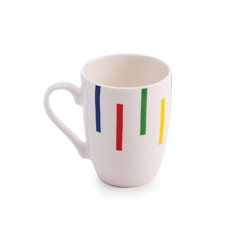 Benetton Tasse en porcelaine de 11 cm avec élégant motif à rayures colorées - multicolore porcelaine BE632_0