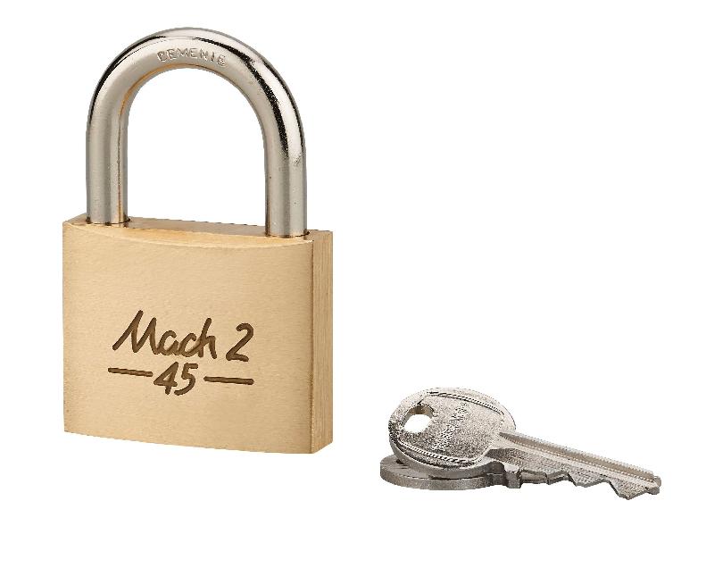 Cadenas à clé Mach 2 - 45 mm - corps laiton monobloc et anse acier cémenté - THIRARD_0