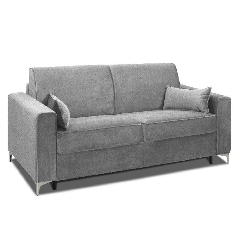 CANAPÉ CONVERTIBLE EXPRESS JACKSON MATELAS 160CM COMFORT BULTEX® 12CM SOMMIER LATTES POLYURÉTHANE GRIS CLAIR_0
