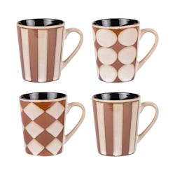 Coffret de 4 mugs Shelby 40 cl -  Décoré Rond Grès Table Passion 13x9 cm - multicolore Grès 3106232282454_0