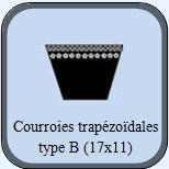 Courroie trapezoidale : type b 745 - 17x11 - b28_0