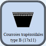 Courroie trapézoïdale - Type B 745 - Dimensions 17x11 - Référence B28_0