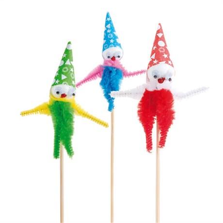 DÉCORS POUR GLACE CHENILLE ET CLOWN 15 CM BOIS ASSORTI (VENDU PAR 72)