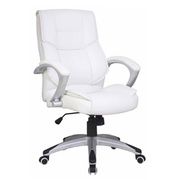 Fauteuil de bureau 120 blanc - pivotant, similicuir haut de gamme, mécanisme multifonctionnel_0
