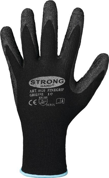 Gant Finegrip taille 12 noir EN 388 catégorie EPI II nylon avec latex rétréci STRONGHAND_0