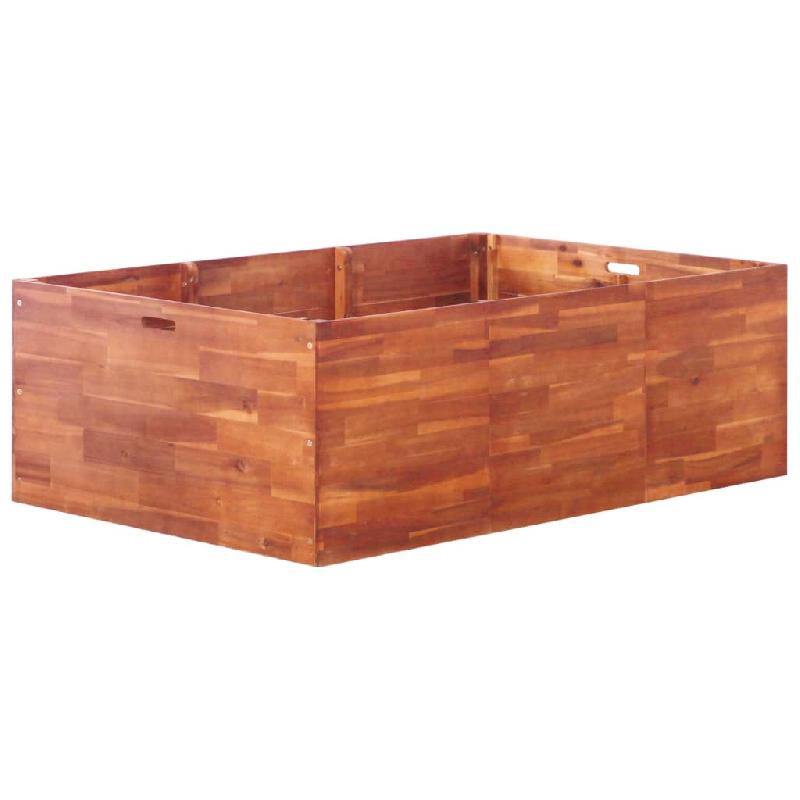 Jardinière surélevée en bois d'acacia - 150x100x50 cm - Pour plantes, fleurs, légumes et herbes - Modèle 02_0001182_0