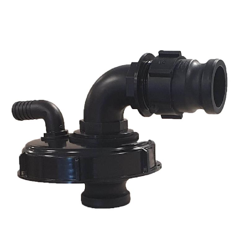 Couvercle IBC 155 Mm En Plastique Noir/Blanc - Pour Remplissage Et Aération De Cuve IBC, Résistant Aux Produits Chimiques