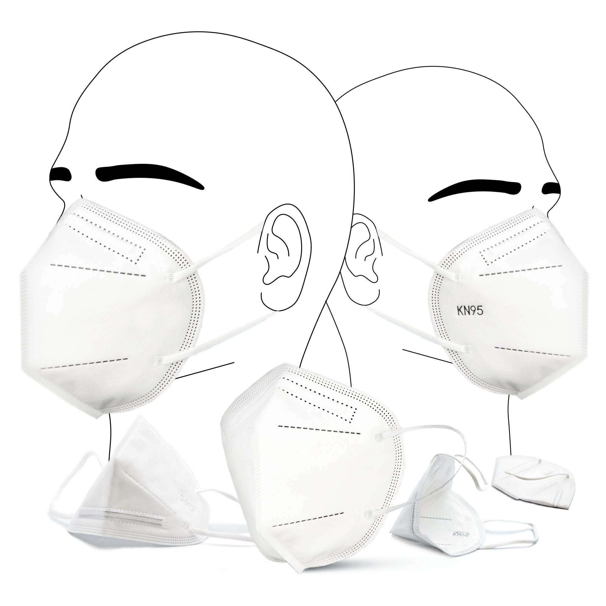KN95 - Masque FFP2 - Alsace Protection - Lot de 10 masques certifiés cinq couches non-tissé - Norme EN 149:2001_0