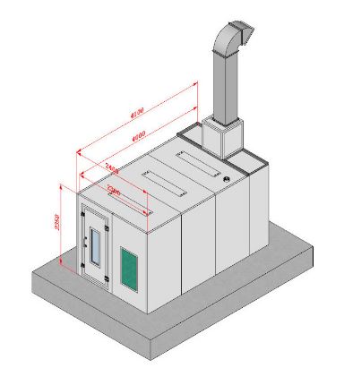 Laboratoire de peinture - ventilation horizontale - normes CE - dimensions personnalisables_0