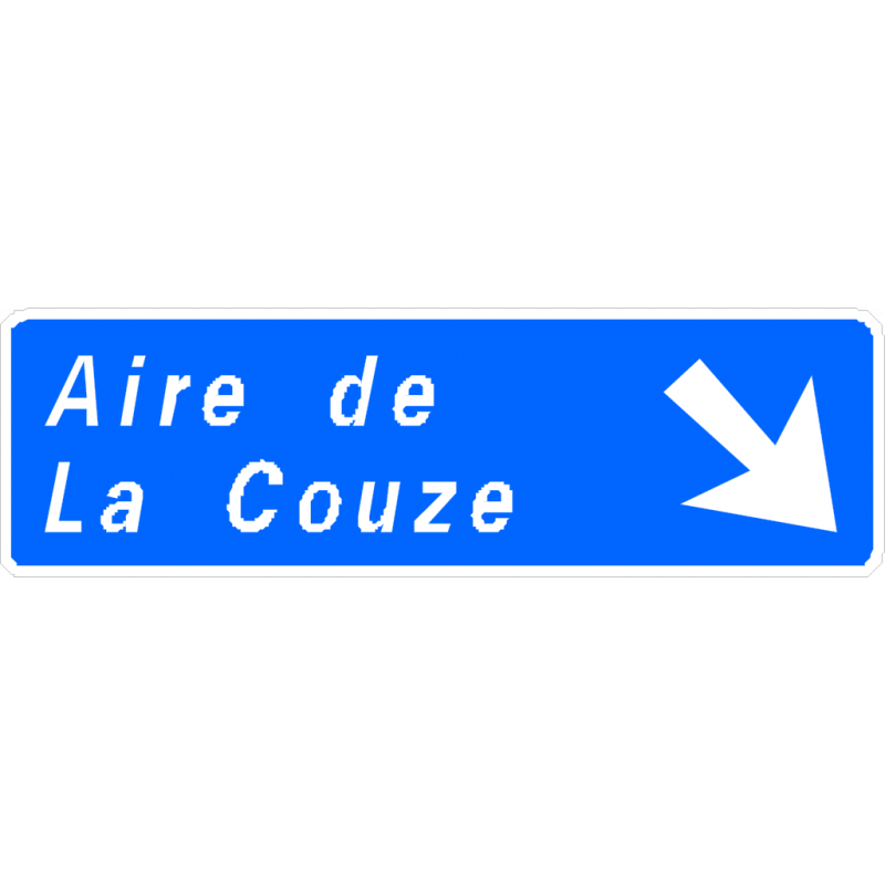 Panneau directionnel D32b - Aire d'autoroute - WP Signalisation - résine thermoplastique recyclable_0