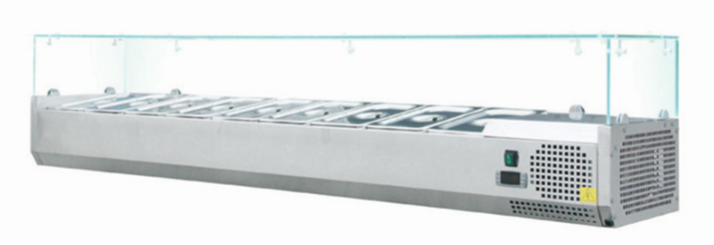 Saladette a ingrédients a poser gn 1/3 x9 2000x395x435 - bac non inclus - THV2000380_0
