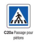 Panneau de signalisation d'indication type C20a - Passage pour piétons - Formats de 350 à 1500 mm_0