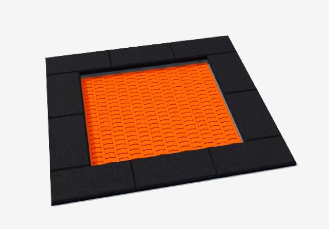 Trampoline carré JTRAQ - cadre galvanisé et surface antidérapante_0
