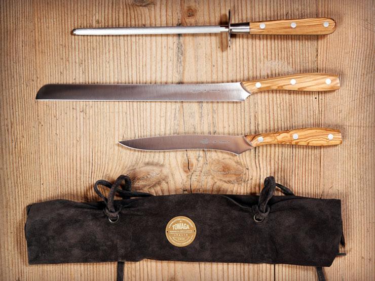 Trousse 3 couteaux - Consigli for TOMAGA - coffret haut de gamme avec couteaux professionnels et fusil à aiguiser_0