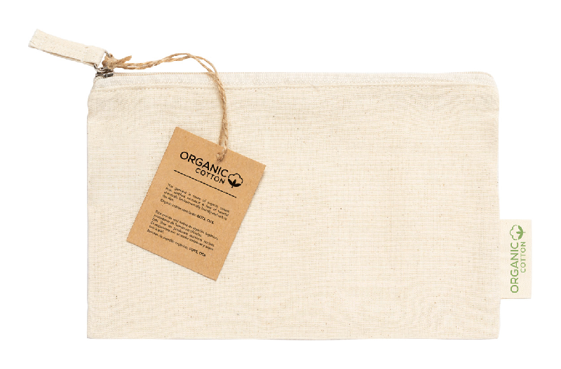 Trousse de maquillage zippée en coton biologique - 180 g/m² - Couleur naturelle_0