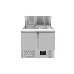 Vaiotec EASYLINE Saladette 700 / 2 compartiments avec couvercle rabattable - gris inox 10017_0