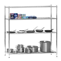 Virtus group Rayonnage En Acier Inoxydable Chromé Avec 4 Étagères En Filo 1520 x 610 x 1830 mm   Virtus - 7864909651830_0