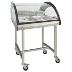 Vitrine d’exposition réfrigérée pour poisson. 2 gn avec roulettes - 700x890x1235 mm - 300 W 230/1V - 24F65526 Eurast - gris inox 24F65526_0