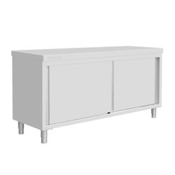 Vogue Armoire de travail 1800x900x600mm avec portes coulissantes inox - 5050984752278_0