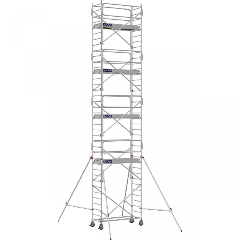 Échafaudage roulant aluminium DOCKER 85 version garde-corps EXMDS - Hauteur de travail : 10,90 m - DUARIB - 7120092_0