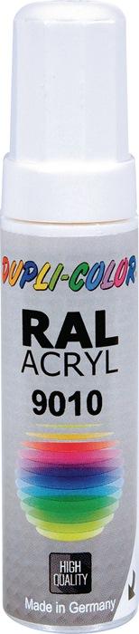 Crayon à vernis blanc pur mat RAL 9010 - 12 ml - Tige DUPLI-COLOR_0