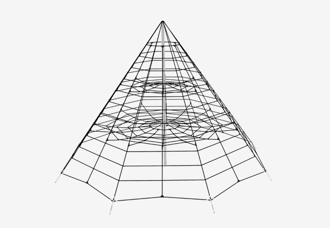 Filet tridimensionnel metric 4,5 - Structure métallique, corde armée anti-vandalisme et visserie en acier inoxydable_0