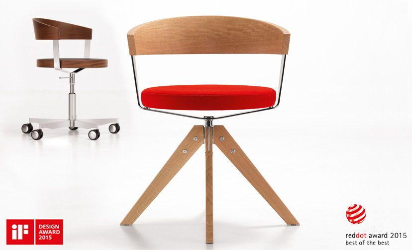 G 125 - chaise de bureau pivotante en bois - Girsberger France - design Mathias Seiler_0