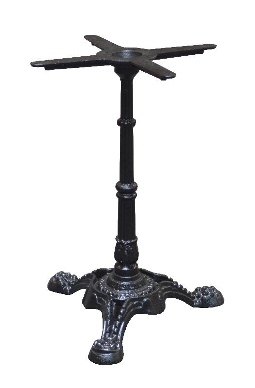 Grand pied de table bistrot - noir - 3 branches - fonte d'acier - stable et réglable_0
