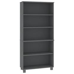 HELLOSHOP26 - Buffet bahut en bois massif de pin gris foncé avec grand espace de rangement - gamme HAMAR - 85x35x180 cm - 02_0032147_0