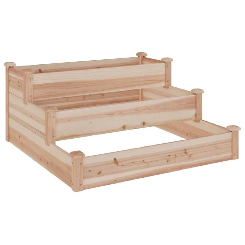 Helloshop26 - Jardinière bac lit surélevé plantes fleurs terrasse jardin de jardin 120 x 120 x 56 cm bois massif de sapin marron 02_0039338 - 30002_0