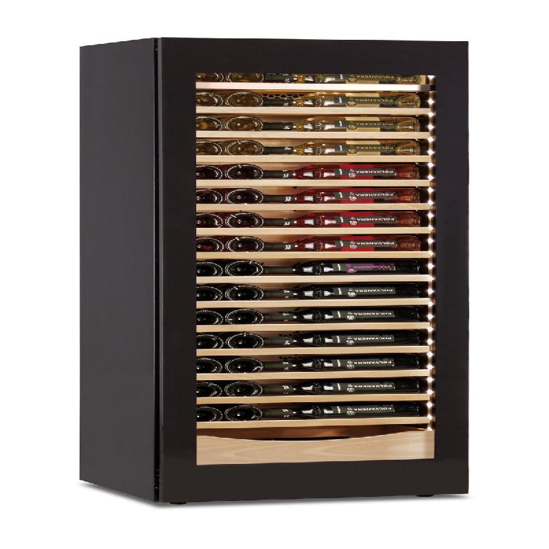 KLIMAITALIA Cave à vin avec porte en verre à infini. Étagères en bois et tiroir inférieur. Éclairage LED. Thermomètre numérique. Modèle DW1701T - 2444_0