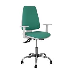Piqueras y Crespo Silla Elche blanca asincro bali verde esmeralda brazos regulables ruedas de parqué - vert multi-matériau 1014ASB456B5CRRP_0
