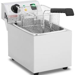 Royal Catering - Royal Catering Friteuse Électrique De Restaurant Simple Professionnelle RCEF 08EB (8 L, Zone Froide, Thermostat, Élément Amovible)_0