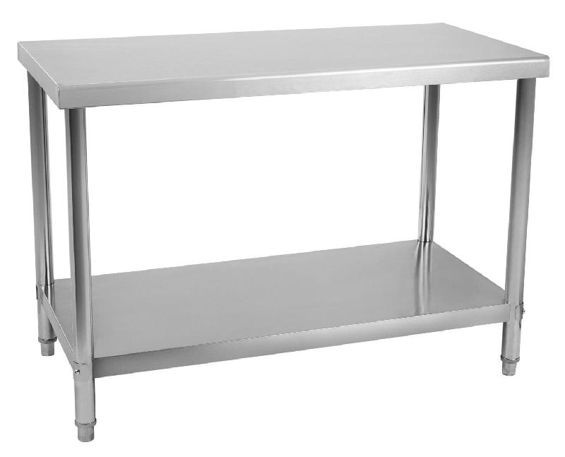 TABLE DE TRAVAIL PROFESSIONNELLE ACIER INOX PIEDS AJUSTABLE 120 X 60 CM 3614080_0