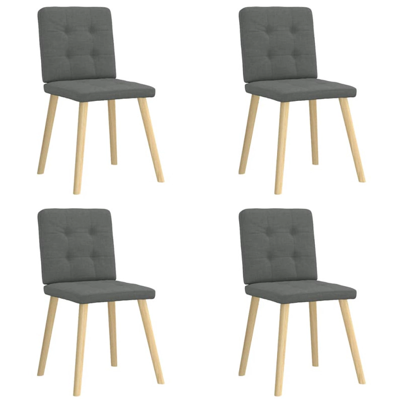 VidaXL Chaises à Manger Lot De 4 Gris Foncé Tissu - gris 8721158566140_0