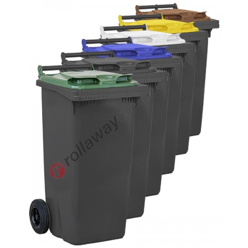 Bacs de collecte roulants - conteneur poubelle 120 litres - l480 x p530 x h945 mm - résistant et conforme aux normes UNI EN 840_0