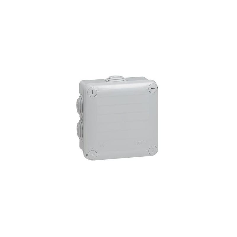 Boîte de dérivation carrée plexo dimensions 105x105x55mm  gris ral7035_0
